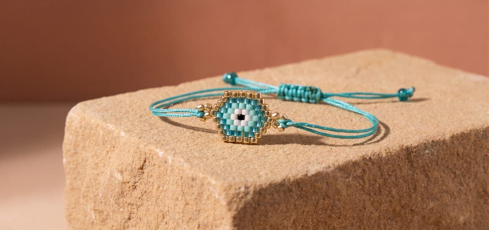 Pulsera Mini Ojo Turco Turquesa en cristal miyuki - Amara Accesorios