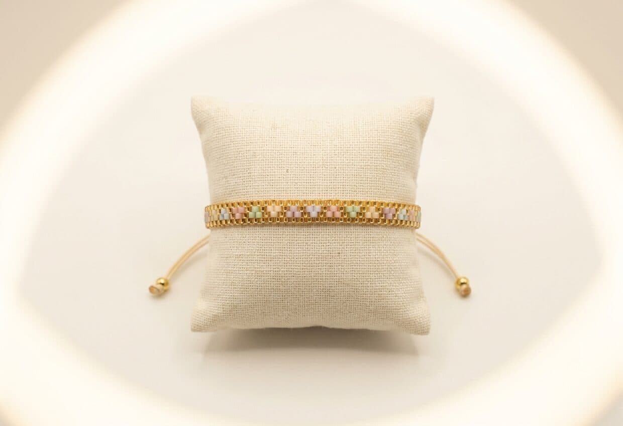 Pulsera Triángulos Mini Pastel en cristal miyuki - Amara Accesorios
