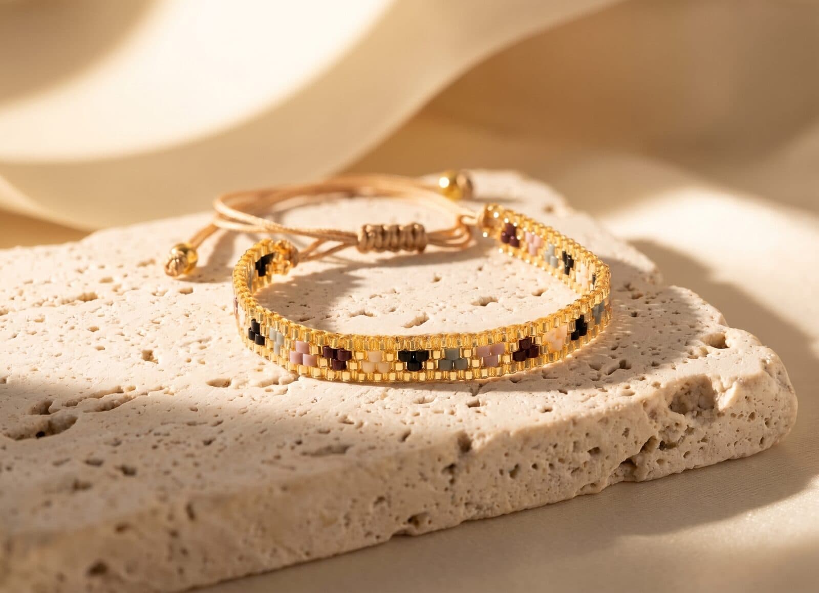 Pulsera Triángulos Mini Tierra en cristal miyuki - Amara Accesorios