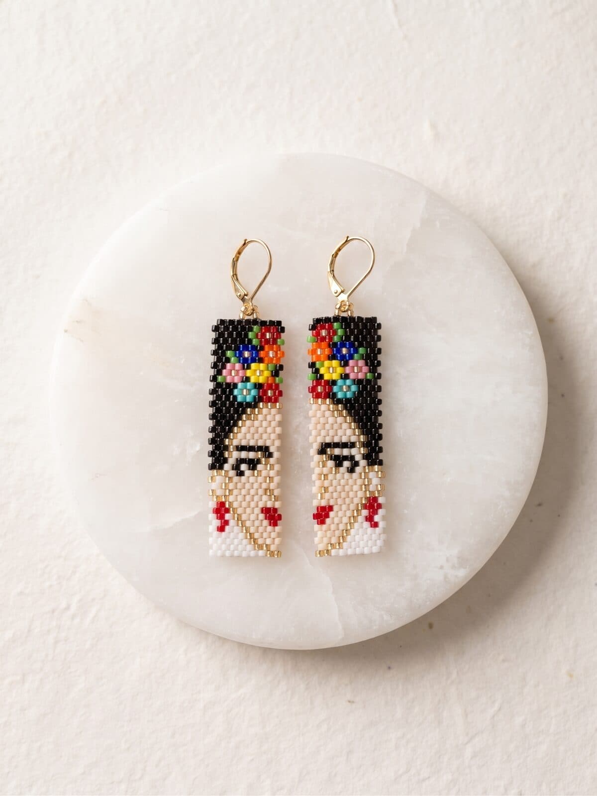Arete Frida Kahlo en cristal miyuki - Amara Accesorios
