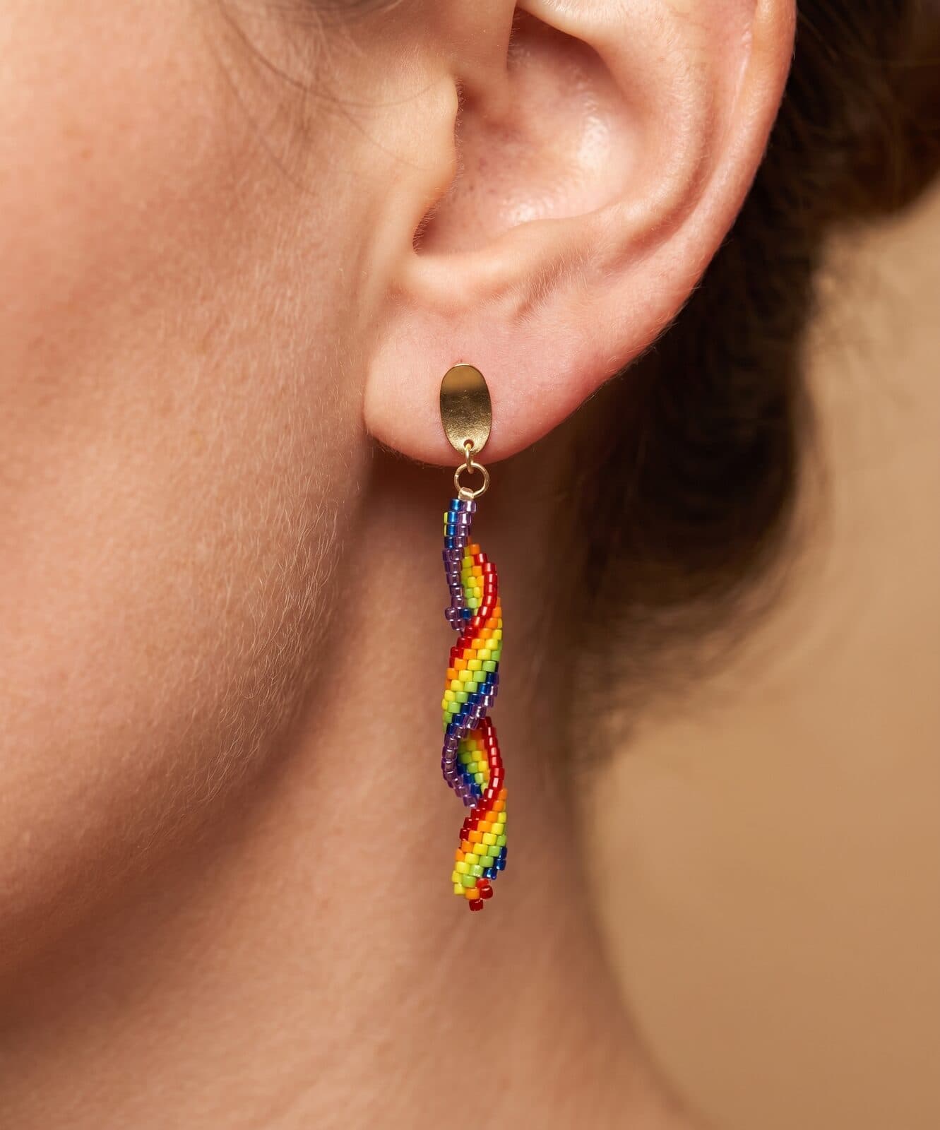 Arete Prisma en cristal miyuki - Amara Accesorios