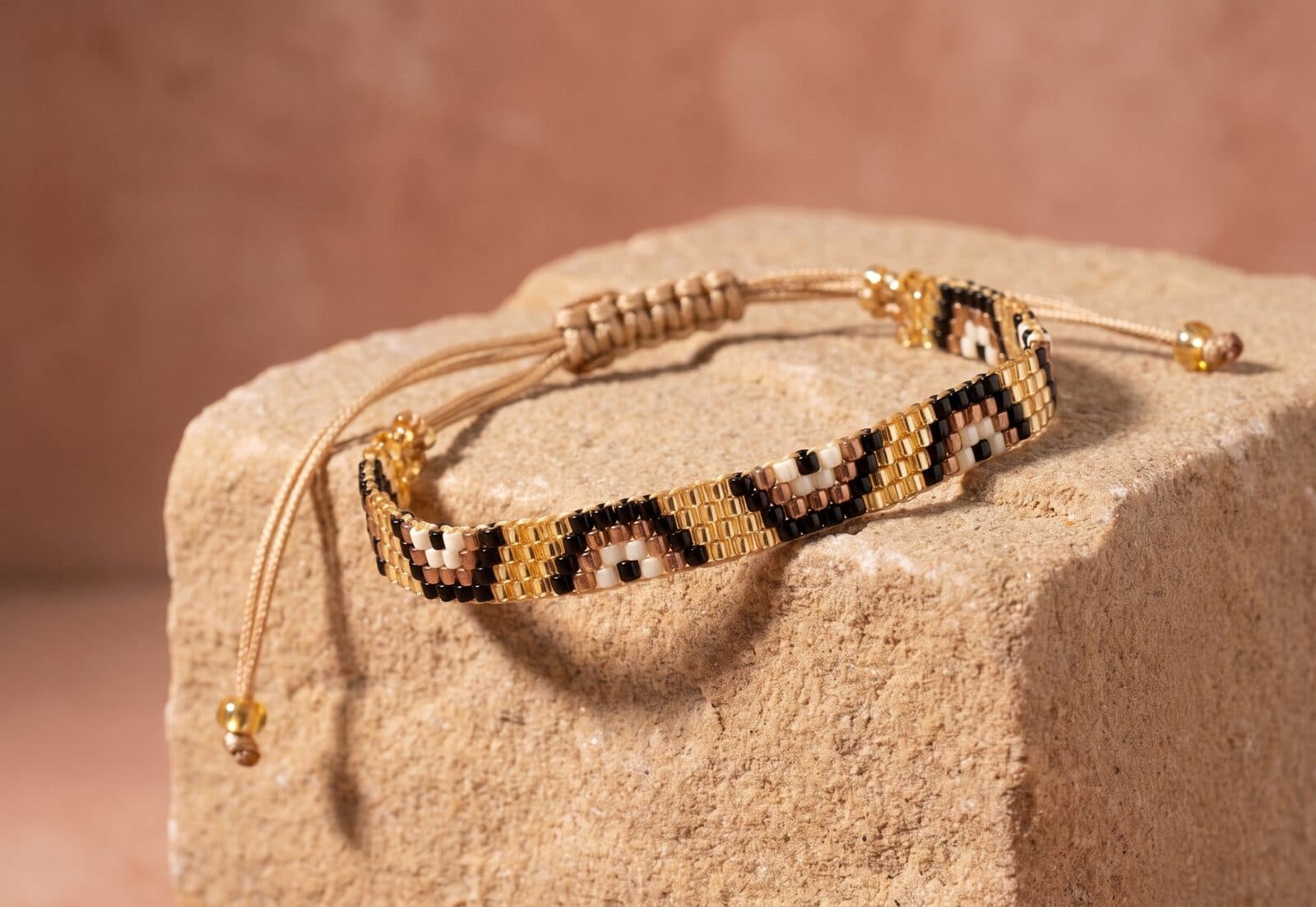 Pulsera Ojo Turco 4 Líneas Café en cristal miyuki - Amara Accesorios