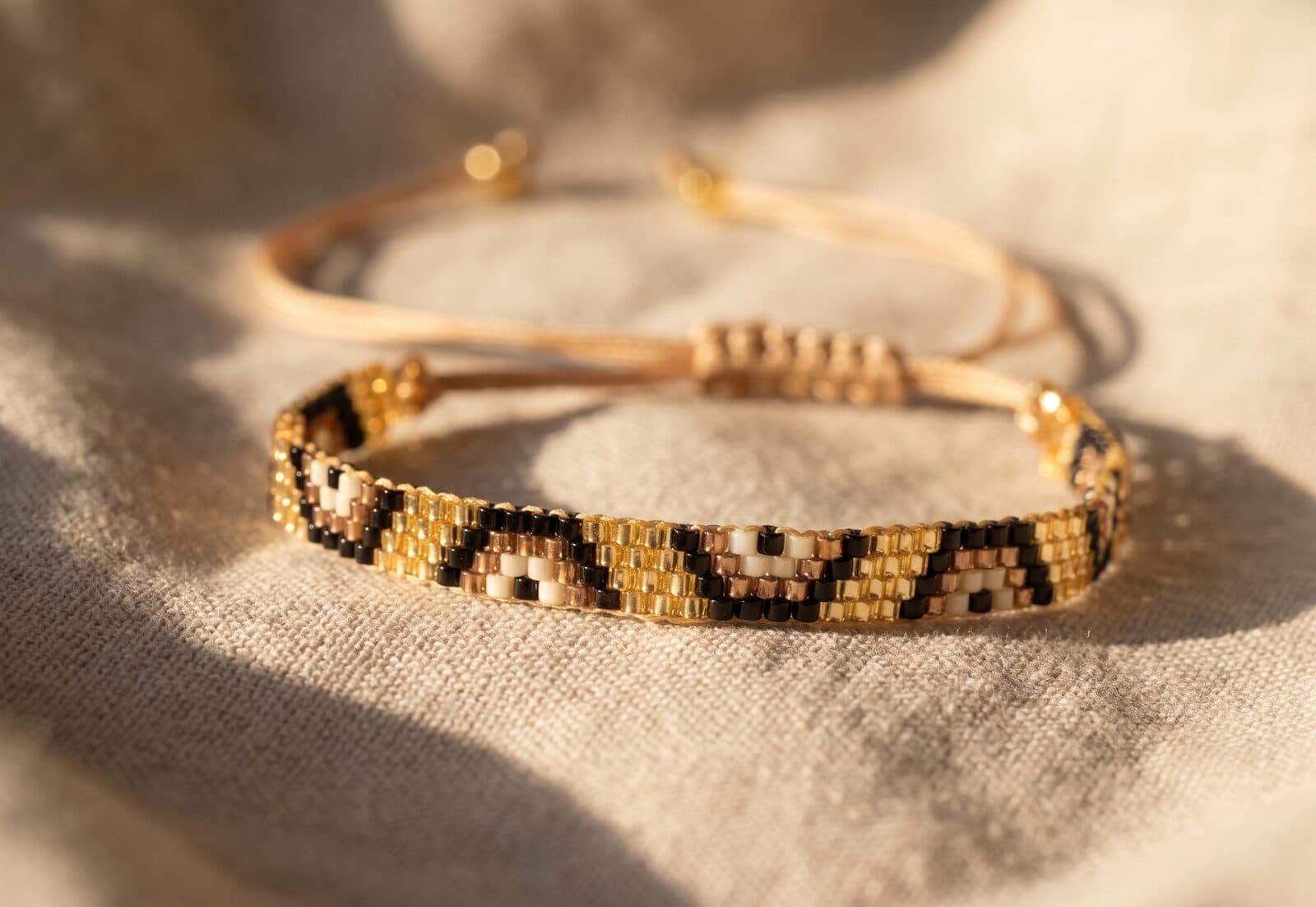Pulsera Ojo Turco 4 Líneas Café en cristal miyuki - Amara Accesorios