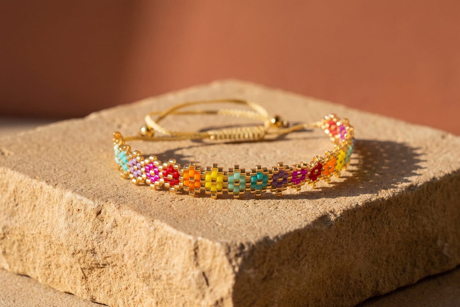 Pulsera Flores Chakra Vivos en cristal miyuki - Amara Accesorios